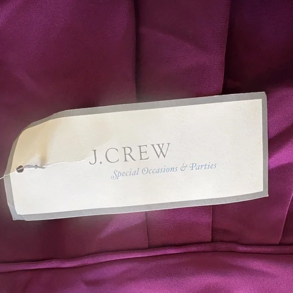 J Crew NWT Satin V‑Neck Dress – Size 10 – Plum/Burgundy formal special events - Picture 4 of 7